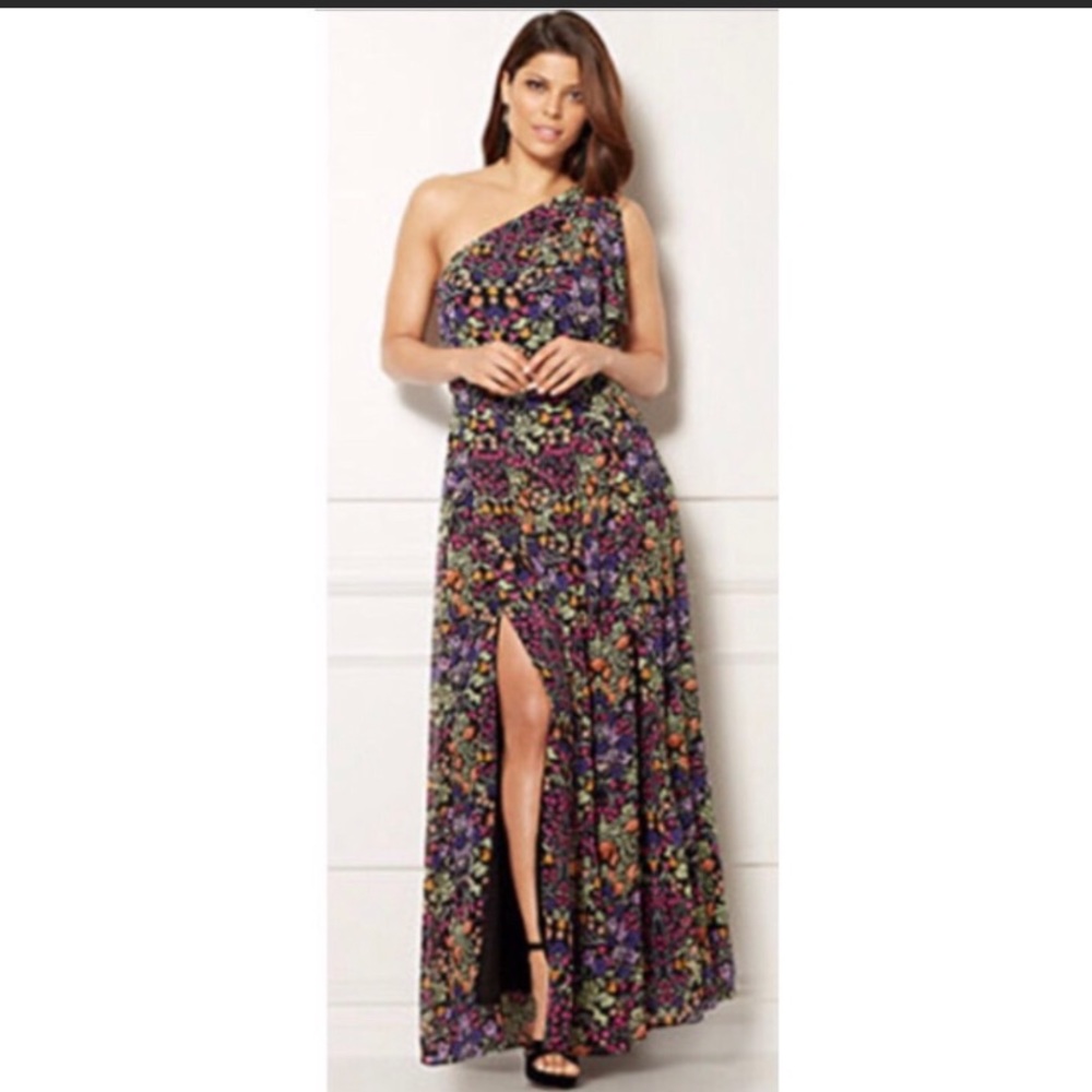 New York and Company one shoulder floral dress